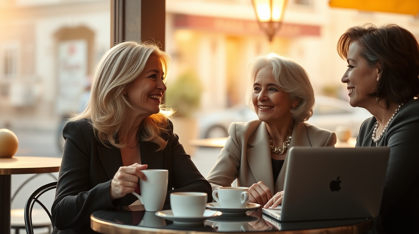 living a meaningful life - three women discussing the subject over coffee