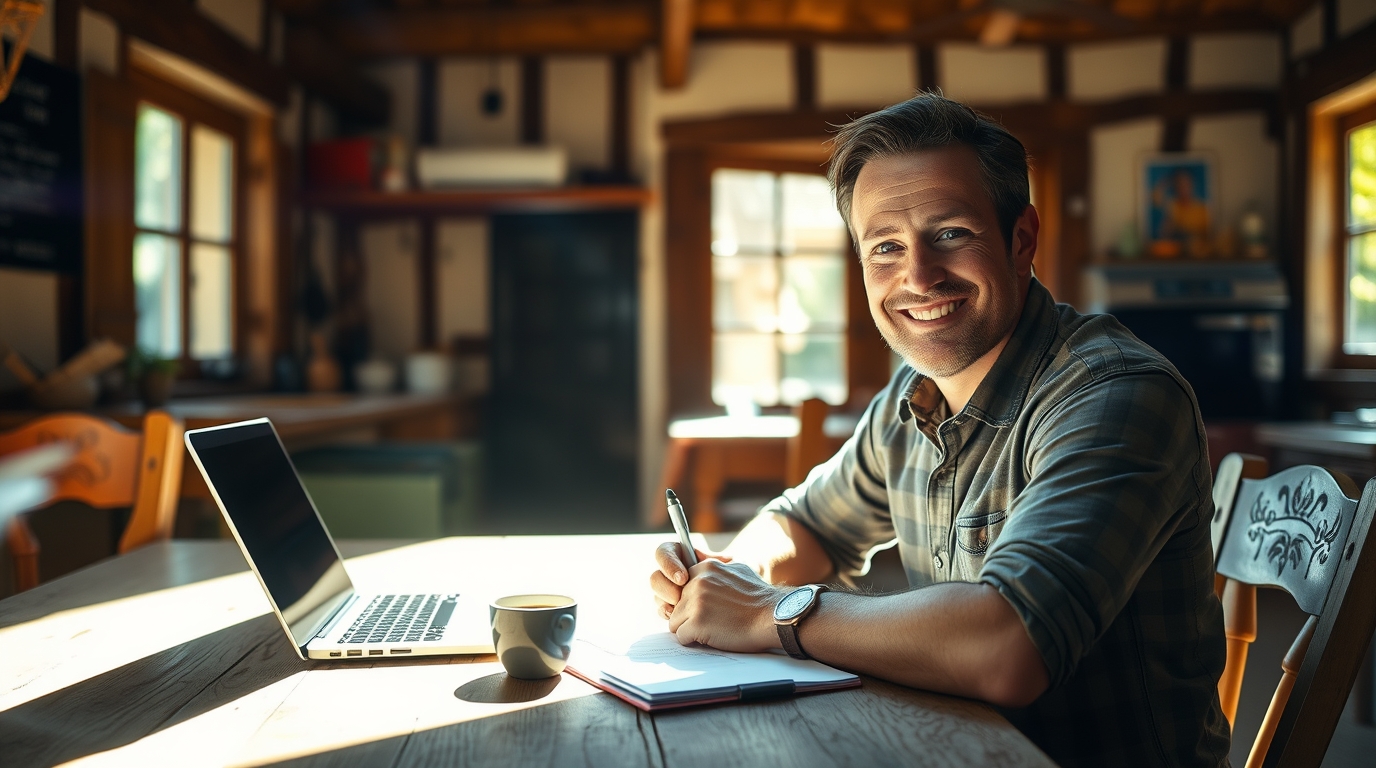 man sitting in front of a leptop designing his true calling