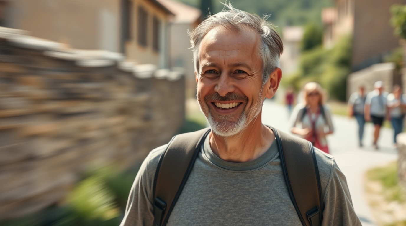 Manifestation a Man in his 50s walking the Camino de Santiago