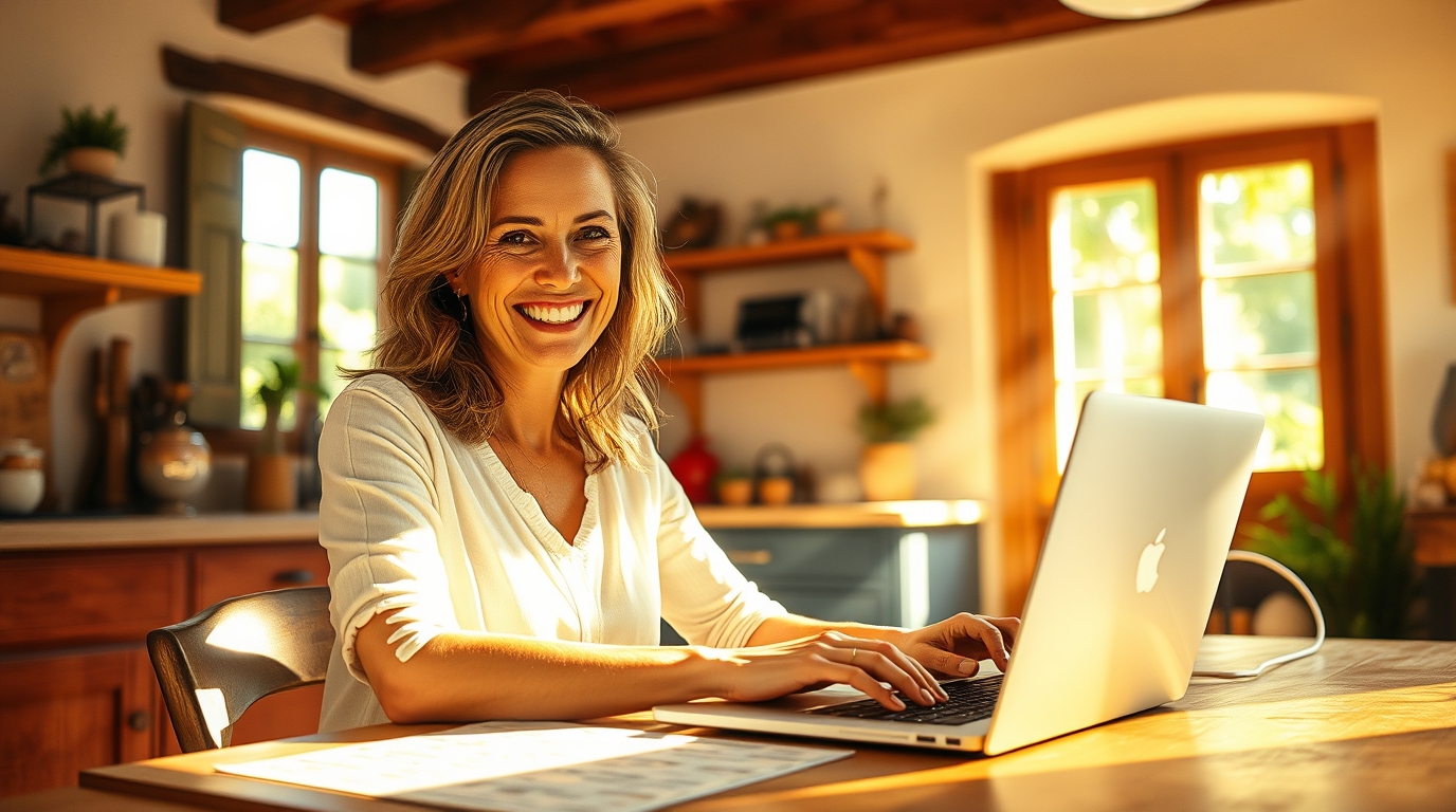 self love - a woman writing on her laptop