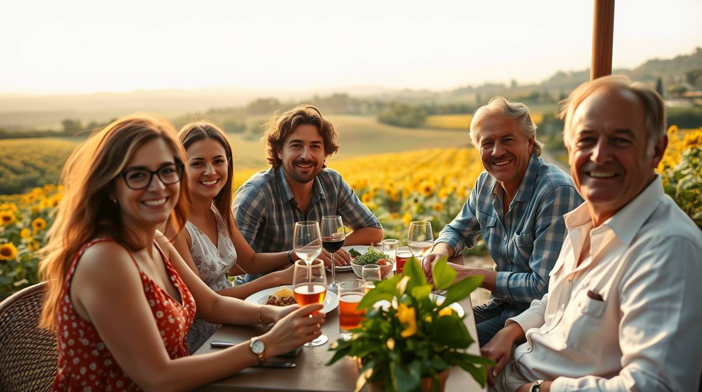 empty nest - a family having lunch together