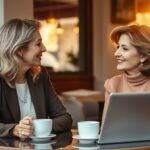 life story coach sitting at a table with a client