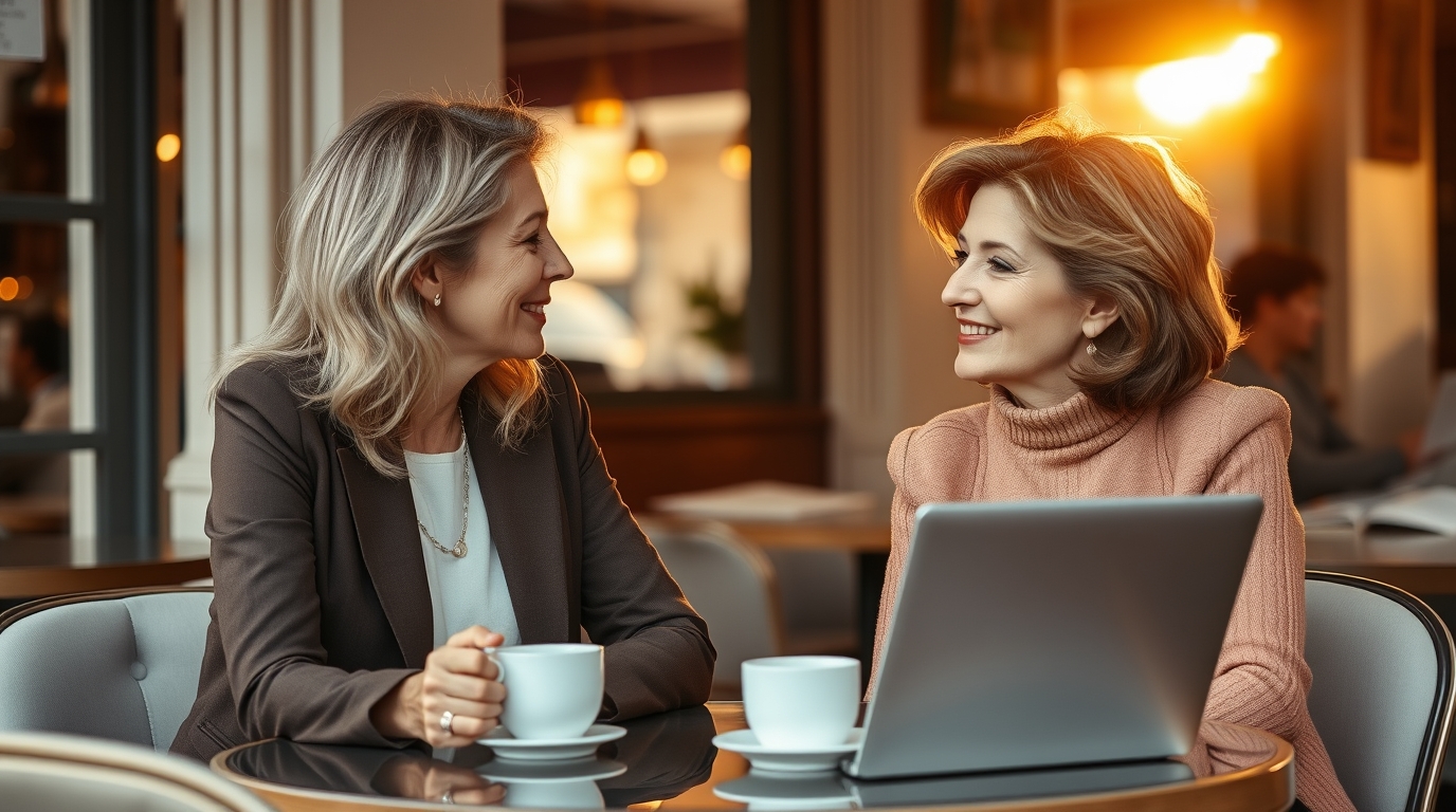 life story coach sitting at a table with a client