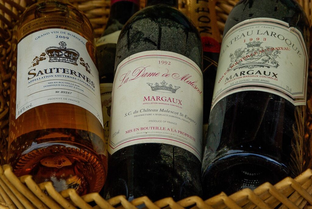 Bottles of Wine: Margaux and Sauternes