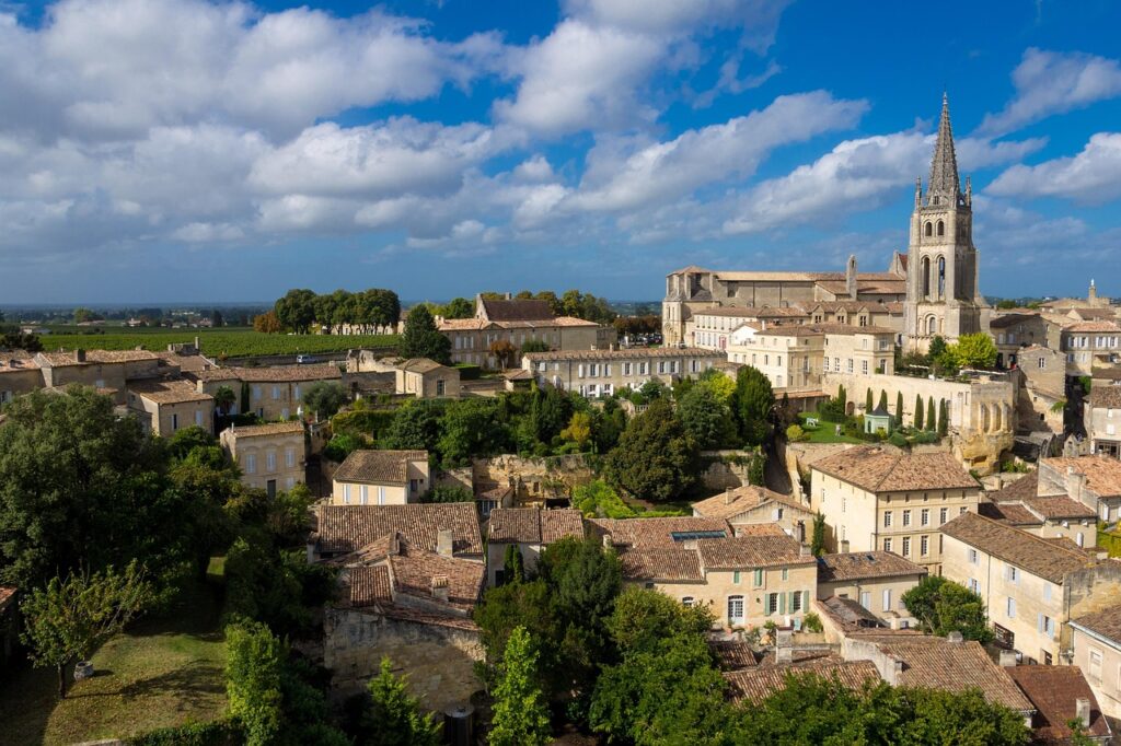 drone view of St. Emilion