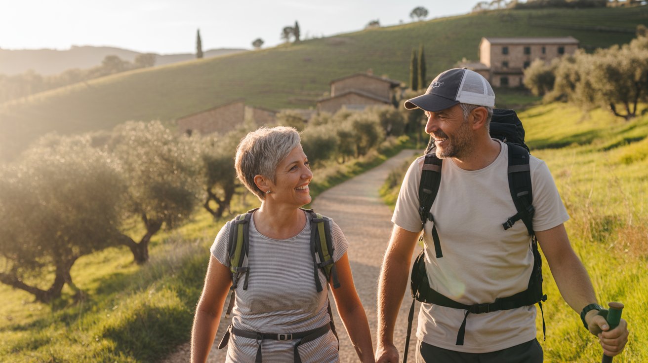 couples hiking retreat